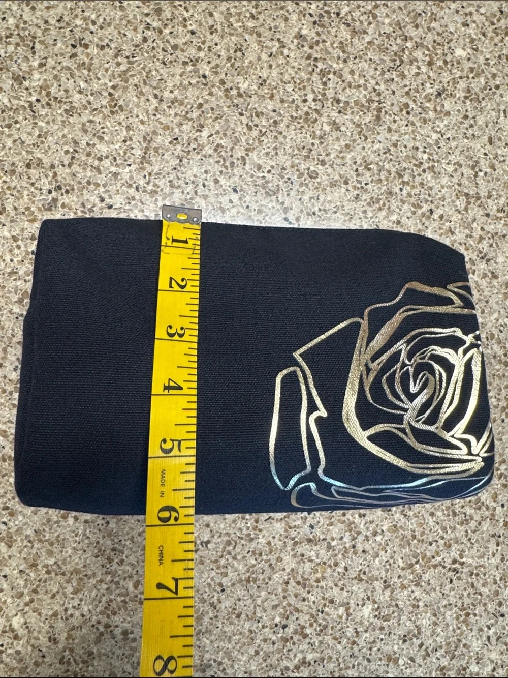 Lancome Black Cosmetic Zip Pouch with Gold Hardware